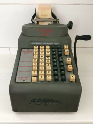 Vintage R C Allen Business Machine Adding Machine With Cover
