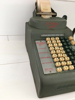 Vintage R C Allen Business Machine Adding Machine With Cover 5
