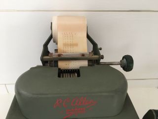 Vintage R C Allen Business Machine Adding Machine With Cover 7