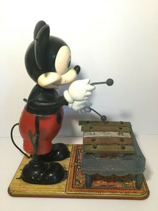 Vintage 1950s Marx Linemar Tin MICKEY MOUSE Xylophone Player 2