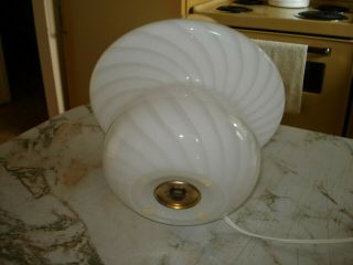 Vtg 10 1/2 Tall Mid Century Modern Venini Vetri Murano Glass Swirl Mushroom Lamp 3