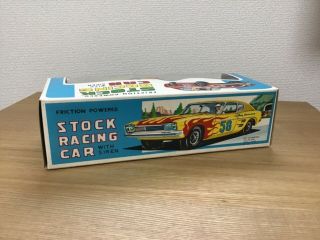 TIN TOY RACE CAR FORD CAPRI WITH BOX MADE IN JAPAN BY YONE 1969. 10