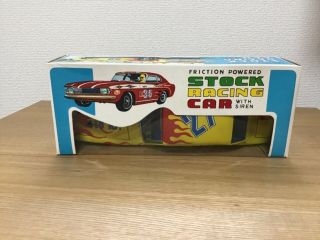 TIN TOY RACE CAR FORD CAPRI WITH BOX MADE IN JAPAN BY YONE 1969. 12