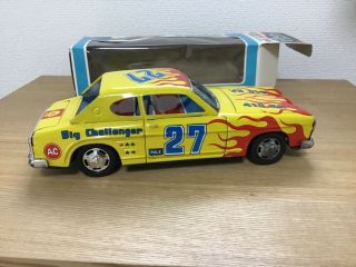 TIN TOY RACE CAR FORD CAPRI WITH BOX MADE IN JAPAN BY YONE 1969. 3