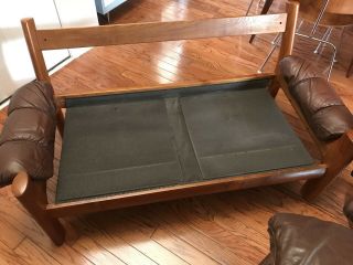 Ekornes Stressless Brown Leather Teak Couch,  Recliner Chair & Ottoman (freight) 9