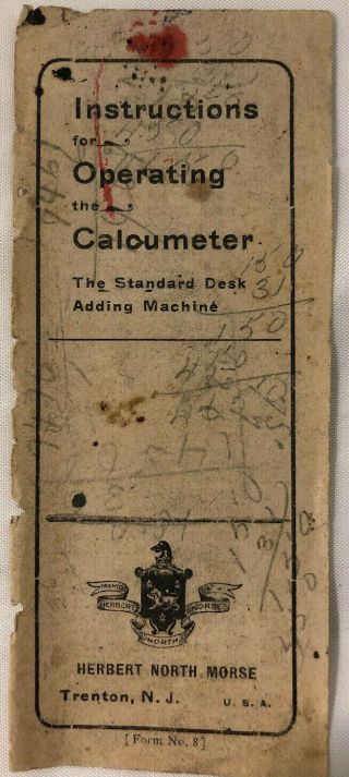 Rare THE CALCUMETER Antique Adding Machine with Stylus 1901 - 1914 (Metal) 2