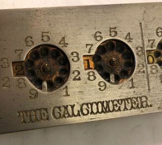Rare THE CALCUMETER Antique Adding Machine with Stylus 1901 - 1914 (Metal) 9