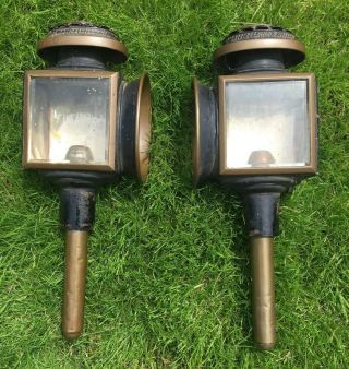 Morgan & Co.  London Carriage Lamps Lanterns Vintage Pair