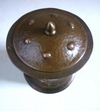 KSIA Rare Arts and Crafts Copper BISCUIT BARREL c.  1900 Keswick School 4