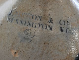 Antique J Norton & Co Bennington Vermont 2 - Gallon Stoneware Crock Cobalt Bird 3