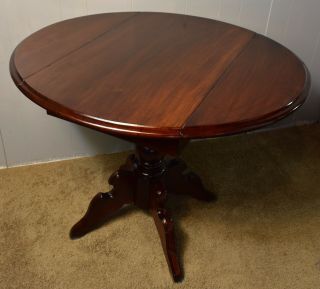 19th Antique American Victorian Eastlake Walnut Drop Leaf Game / Side Table