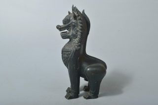 T4437: XF Chinese Copper Lion STATUE sculpture Ornament Figurines Okimono 2