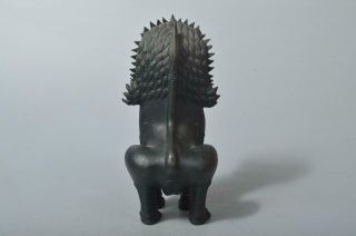 T4437: XF Chinese Copper Lion STATUE sculpture Ornament Figurines Okimono 3