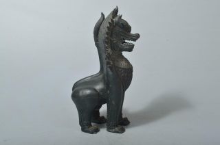 T4437: XF Chinese Copper Lion STATUE sculpture Ornament Figurines Okimono 4