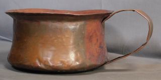 Antique Hammered Rivet Dovetail Copper Commode Chamber Pot Potty EARLY Primitive 2