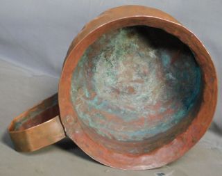Antique Hammered Rivet Dovetail Copper Commode Chamber Pot Potty EARLY Primitive 8
