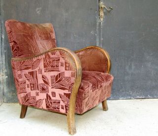 Art Deco Armchairs,  Club Cocktail Chairs.  Antique Vintage Halabala 1920 1930 3