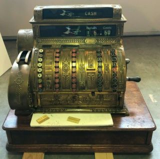 Antique 1919 National Cash Register Company Brass Cash Register Model 452 Ncr