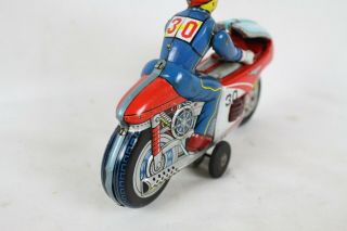 VINTAGE T.  N.  NOMURA JAPAN MOTO EN TOLE RACE MOTORCYCLE TIN TOY RARE OLD 8