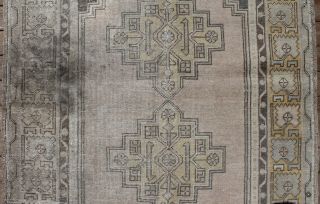 Turkish Rug 46  x70  Vintage Light Muted Color Oushak Wool Carpet 118x180cm 4