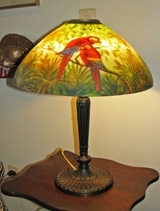 Antique Pittsburgh Lamp with Reverse Painted Shade 3