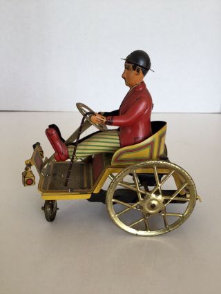 Vintage Antique Tin Wind Up Car With Driver 2642 3