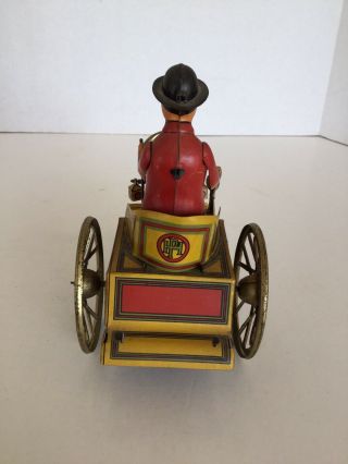 Vintage Antique Tin Wind Up Car With Driver 2642 4