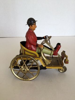 Vintage Antique Tin Wind Up Car With Driver 2642 7
