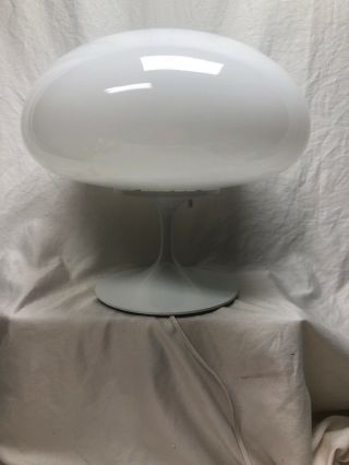Mushroom Table Lamp Mid Century Modern White 12”