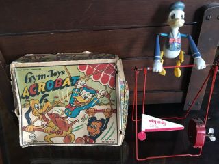 Vintage 1960’s Donald Duck Acrobat - Boxed Made By / Linemar - Marx