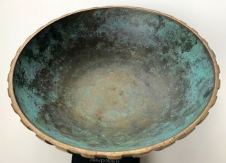 Vintage 1940s TINOS bronce bronze bowl Denmark Art Deco modern 6