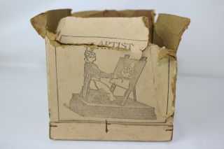 1900 ' s GERMAN VIELMETTER CLOWN ARTIST TOY with BOX 3