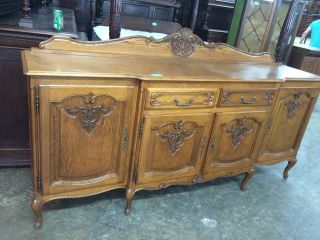 Antique French Country Sideboard Server Buffet Cabinet Cupboard Oak Louis XV 3