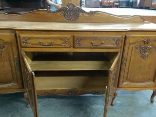 Antique French Country Sideboard Server Buffet Cabinet Cupboard Oak Louis XV 4