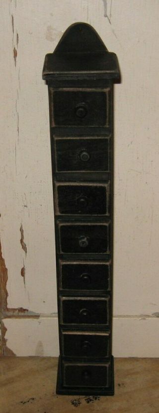 Tall BLACK Spice CABINET 8 Drawers Primitive Home/French Country Farmhouse Decor 4