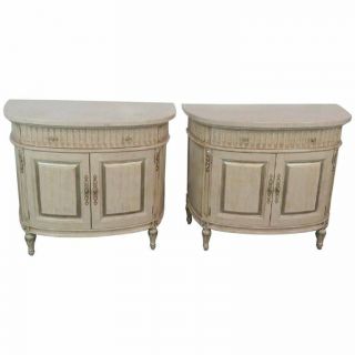 Jeffco Distressed Painted Marble Top Commodes