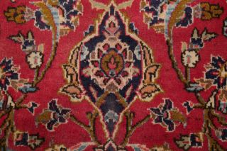VINTAGE 10x13 TRADITIONAL FLORAL ORIENTAL AREA RUG HAND - KNOTTED RED WOOL CARPET 12