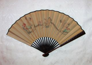 Rare Chinese Qing Dynasty Erotica Fan Circa 1900