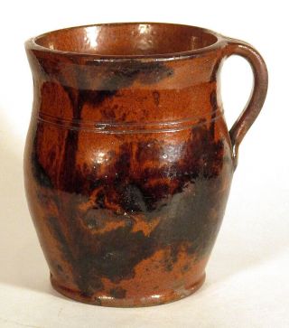 Early 1800s Antique Redware STEWPOT JUG PITCHER England Pennsylvania Pottery 2