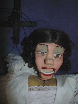 LARGE professional marionette puppet vintage folk art ventriloquist GIRL 4
