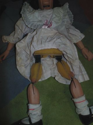 LARGE professional marionette puppet vintage folk art ventriloquist GIRL 5