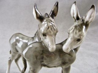 Rare Hutschenreuther /rosenthal Twin Donkey Figurine -