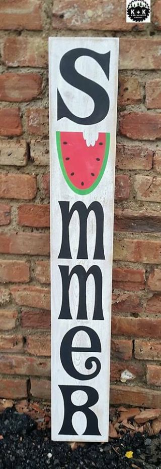 Large Rustic Primitive Sign Summer Porch Watermelon Country Farm Distressed Wood