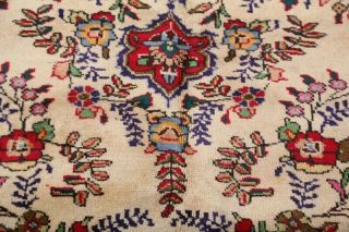 VINTAGE Geometric IVORY Traditional Oriental Area Rug Hand - Knotted WOOL 7 ' x10 ' 12