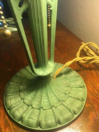NO RESERVE: Antique Arts & Crafts Miller Slag Glass Desk Lamp 5