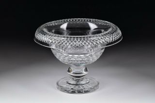 Large Waterford Crystal Footed Rollover Turnover Punch Bowl 7.  5 "