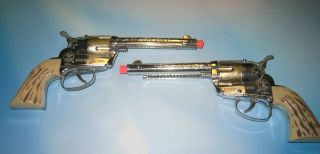 Vintage Fanner 50 Mattel Double Six Guns - Holsters - Shells 4
