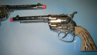 Vintage Fanner 50 Mattel Double Six Guns - Holsters - Shells 6