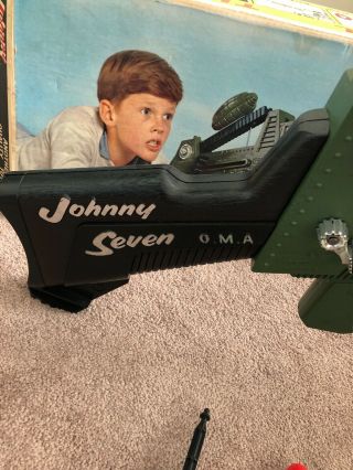 Vtg 1964 JOHNNY SEVEN O.  M.  A.  ONE MAN ARMY GUN TOY w/BOX & INSTRUCTIONS 2
