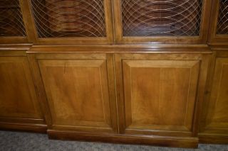 Vintage Baker Two Piece Inlaid Mahogany Mid Century Bookcase/China Cabinet 10